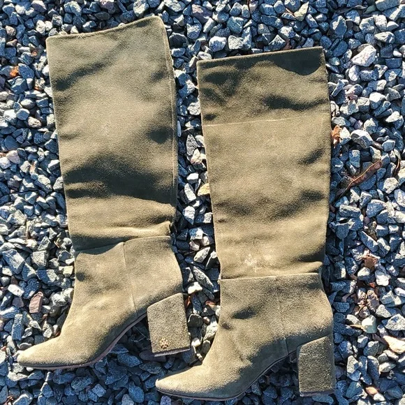 Tory Burch Suede Tall Heeled Boots Size 7 M - Picture 3 of 16